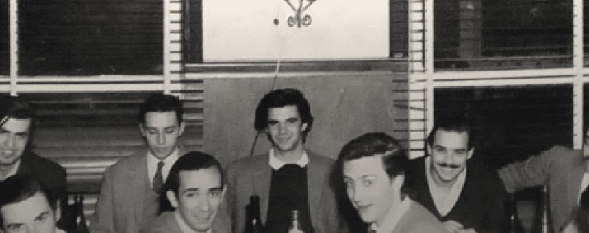 Fundadores del club en una cena en los años sesenta